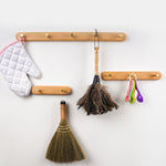NaturaLine | Eleganter Holz-Wandgarderobenhaken mit Messinghaken