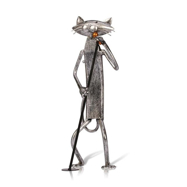 Charmante Katzenmusiker Skulptur für Ihr Zuhause