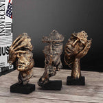 Abstrakte goldene Skulptur – Moderne skandinavische Dekoration