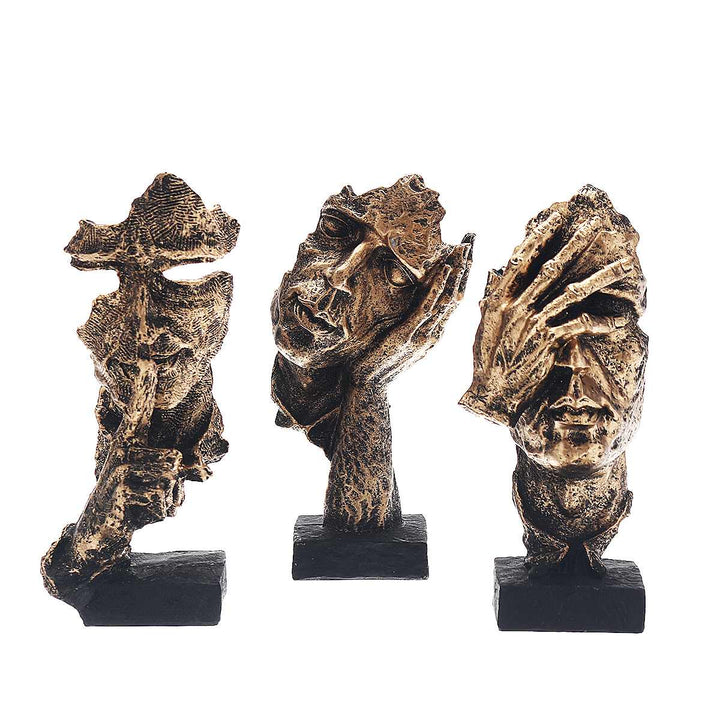 Abstrakte goldene Skulptur – Moderne skandinavische Dekoration