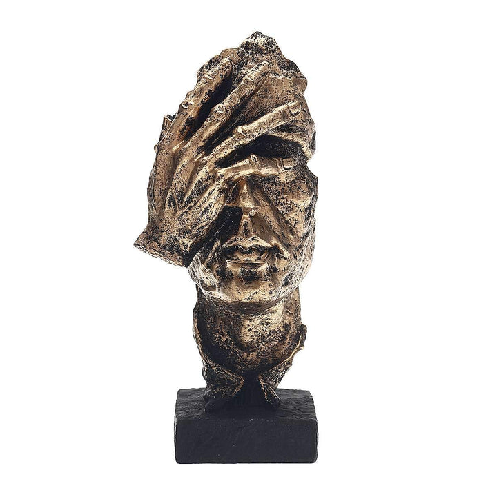 Abstrakte goldene Skulptur – Moderne skandinavische Dekoration