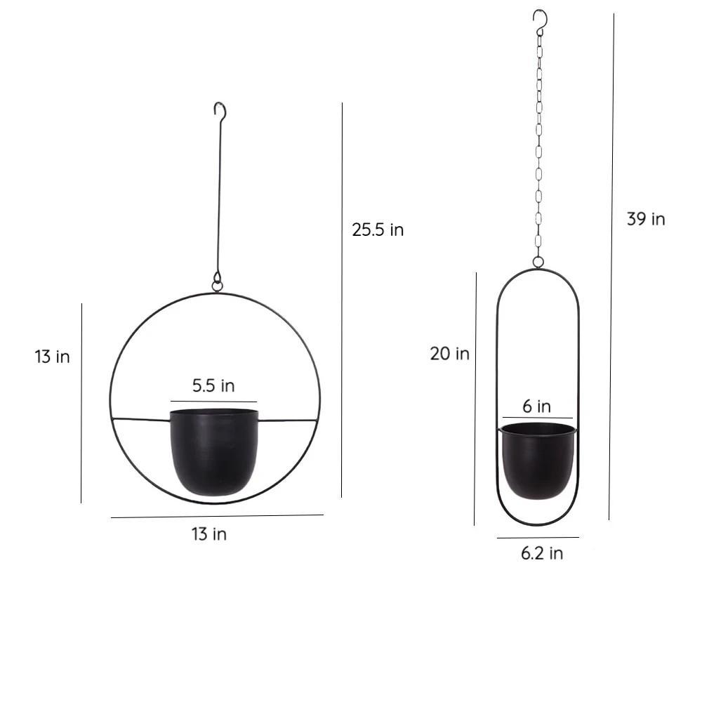 Eleganter Metallpflanzenhalter für Wand oder Decke – FloraFrame