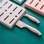 2er Set Wandmontierter Messerhalter in Pastellblau, Quadratisch
