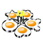 Set mit 5 Edelstahlformen für perfekte Eier und Pancakes