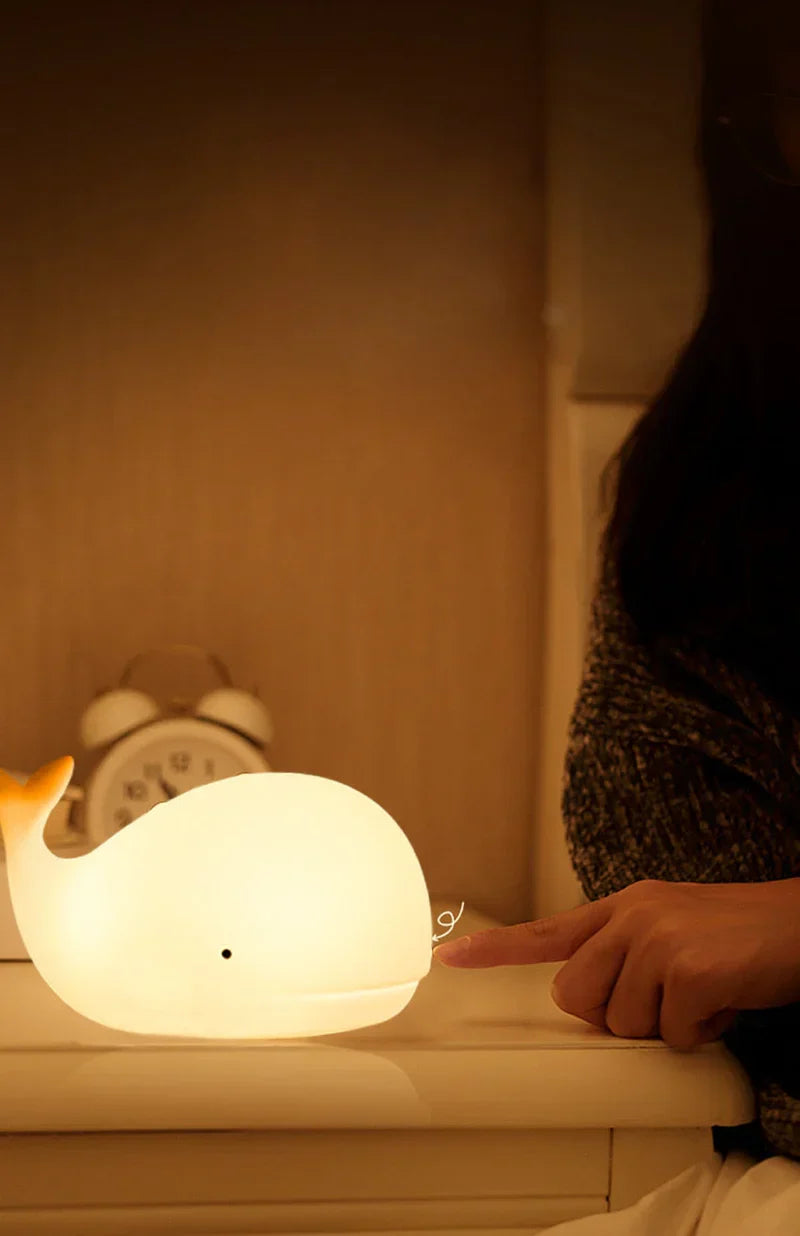Sanfte Wal-Nachtlampe mit Farbwechsel-LED – Touch-Steuerung, USB