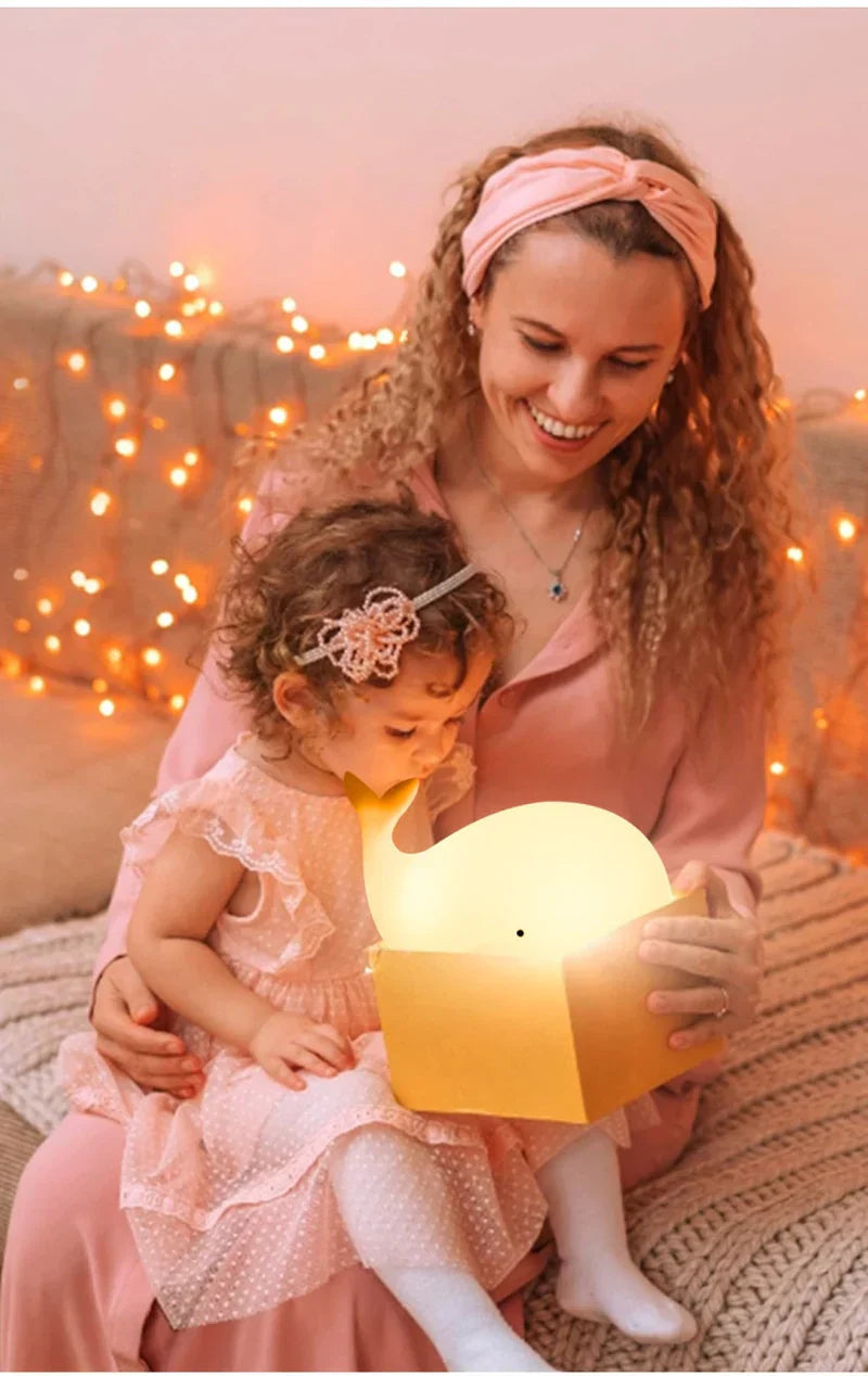 Sanfte Wal-Nachtlampe mit Farbwechsel-LED – Touch-Steuerung, USB