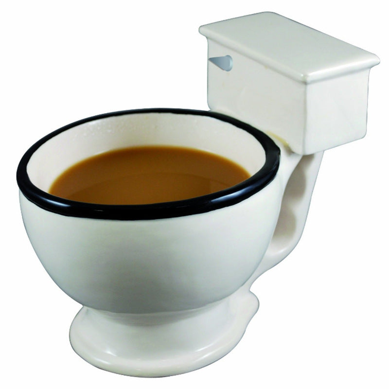 Lustige Keramiktasse im Toilettendesign mit Griff