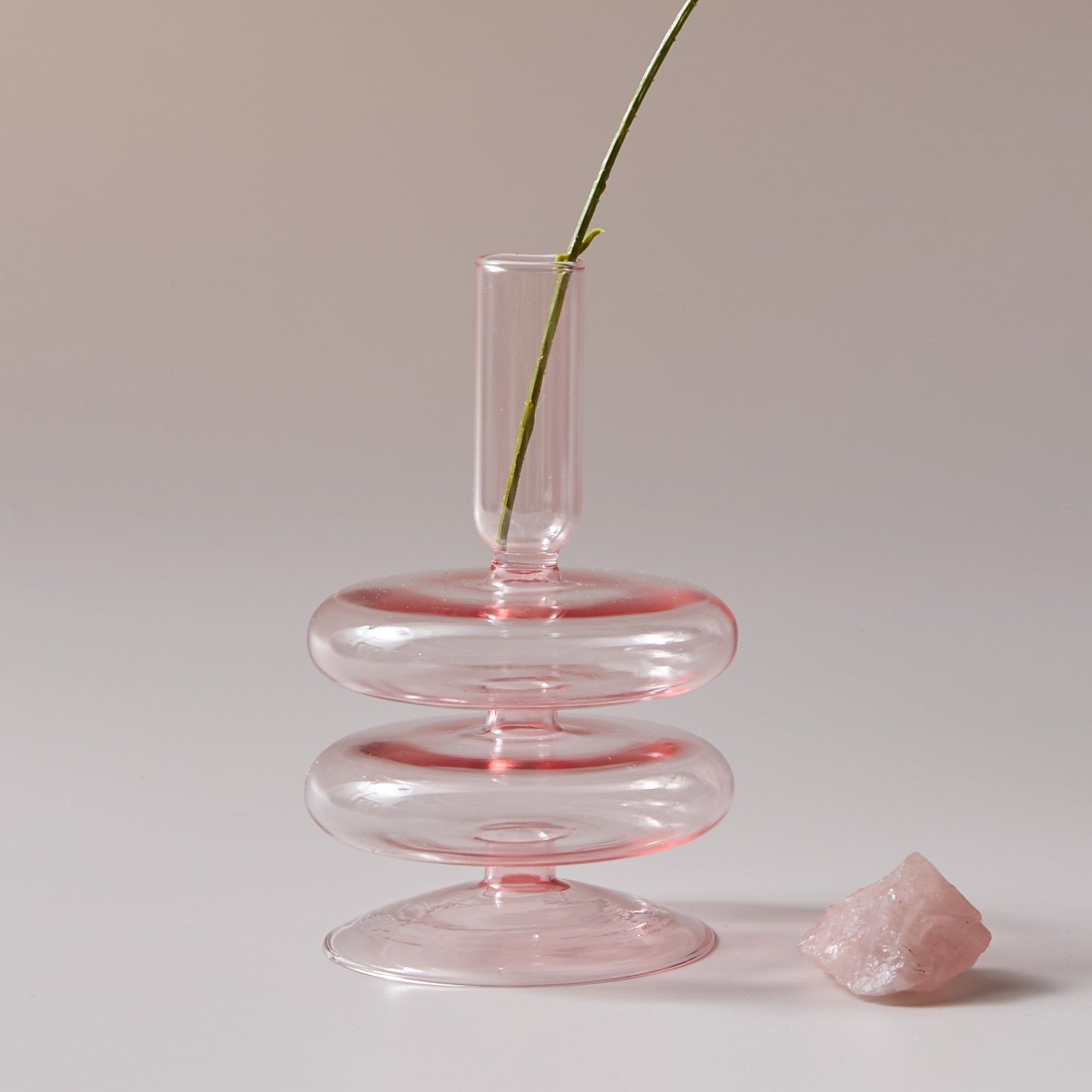 Moderne Glas Schmuckschale - Babyrosa