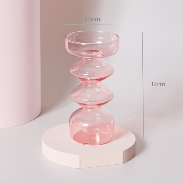 Moderne Glas Schmuckschale - Babyrosa