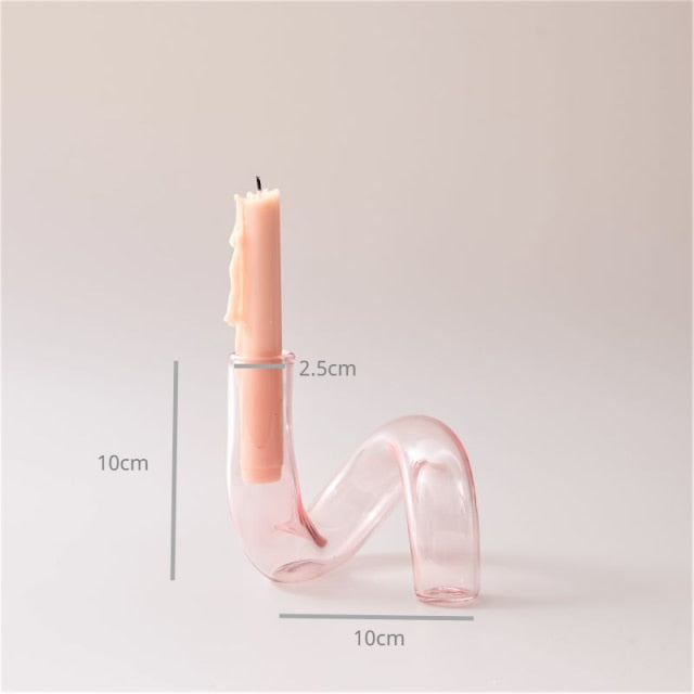 Moderne Glas Schmuckschale - Babyrosa