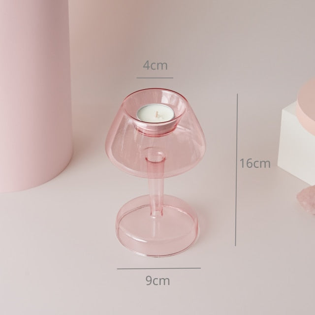 Moderne Glas Schmuckschale - Babyrosa