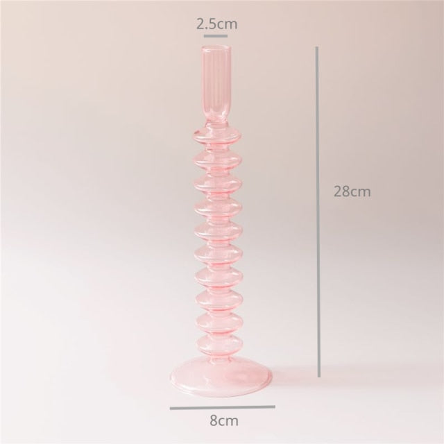Moderne Glas Schmuckschale - Babyrosa