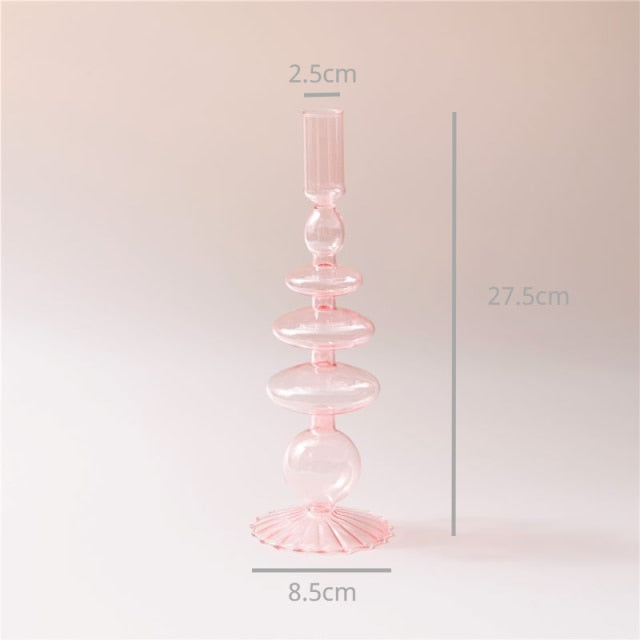 Moderne Glas Schmuckschale - Babyrosa