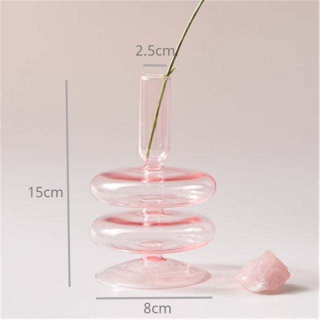 Moderne Glas Schmuckschale - Babyrosa