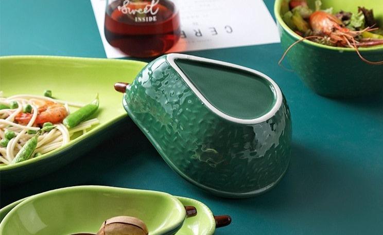 Fröhliches Avocado-Geschirrset | GrünErlebnis