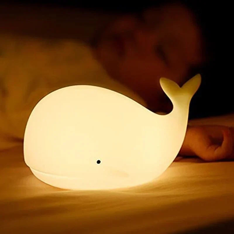 Sanfte Wal-Nachtlampe mit Farbwechsel-LED – Touch-Steuerung, USB
