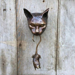 Kreativer Katzen-Maus Türklopfer aus Metall