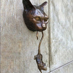 Kreativer Katzen-Maus Türklopfer aus Metall
