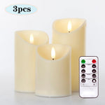 3 Stück LED Kerzen ohne Flamme mit Fernbedienung