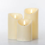 3-teiliges Set Fernbedienbare LED-Kerzen mit Flammeneffekt