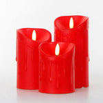 3-teiliges Set Fernbedienbare LED-Kerzen mit Flammeneffekt