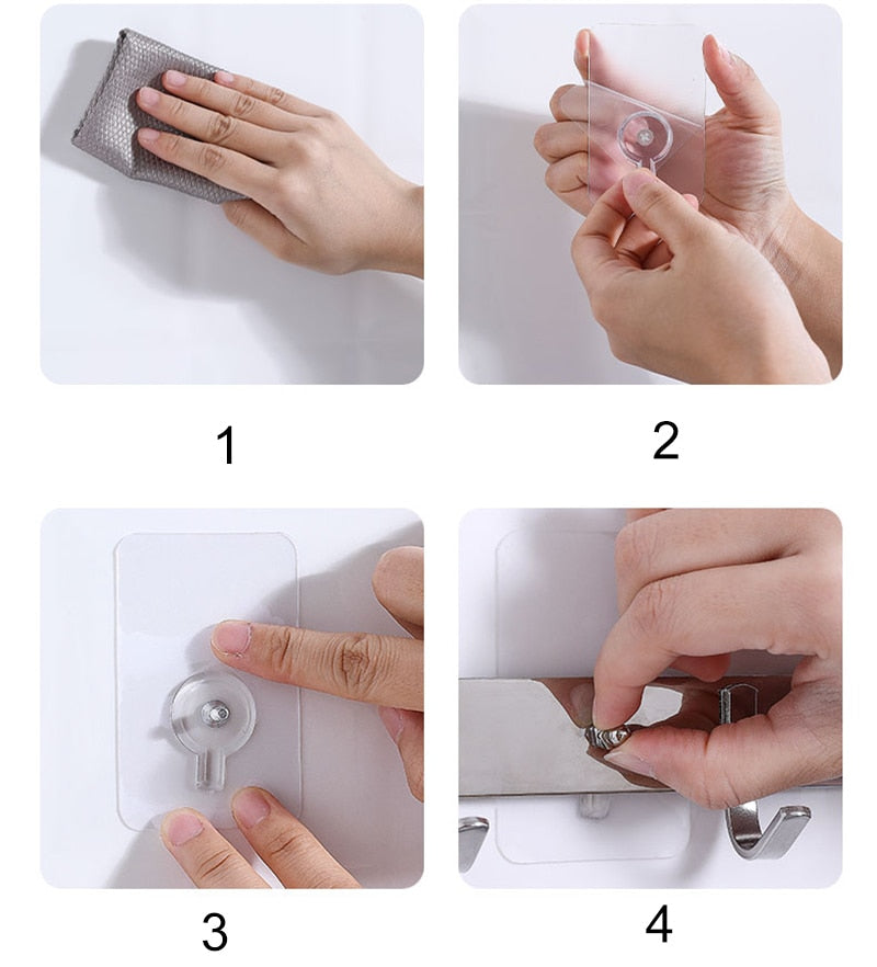 Strong Adhesive Hooks for Versatile Applications – 10 Pieces