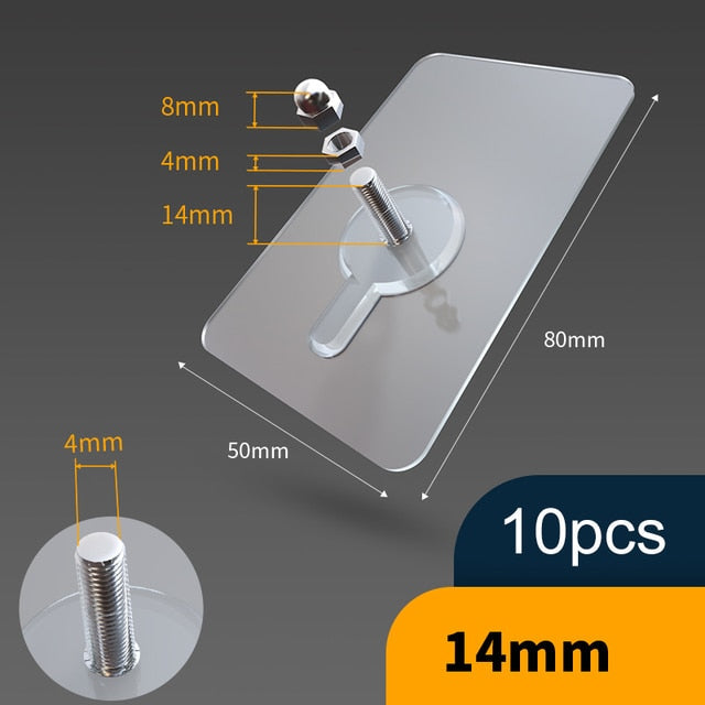 Strong Adhesive Hooks for Versatile Applications – 10 Pieces
