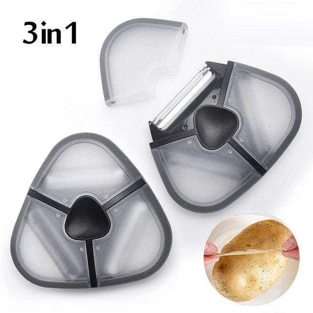 Praktisches 3-in-1 Edelstahl-Schäler Set