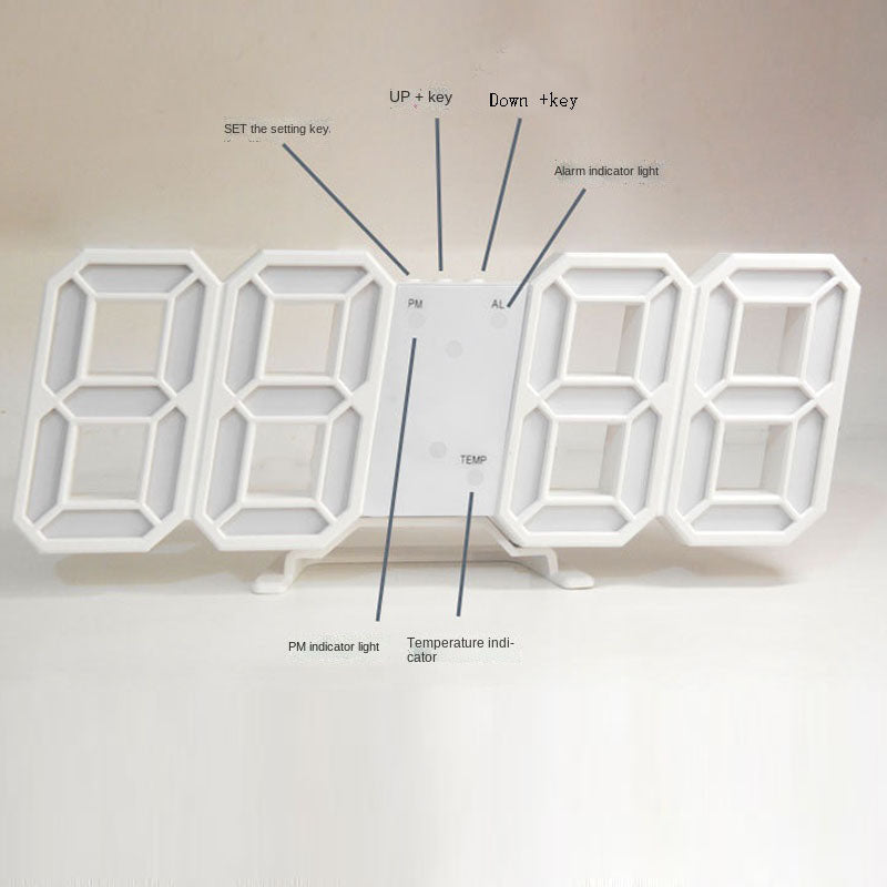 3D LED Digitalwecker für Wand - Modernes Design