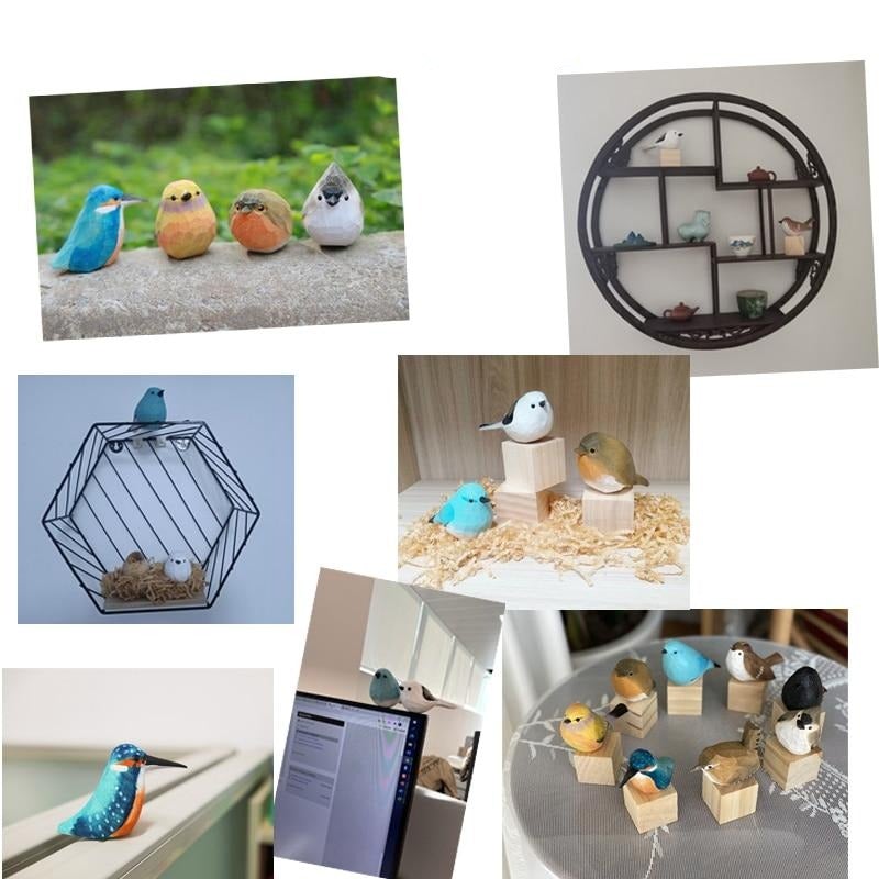 Holz Vogel Figuren – Handgemachte Wohnungsdekoration GloRadiance