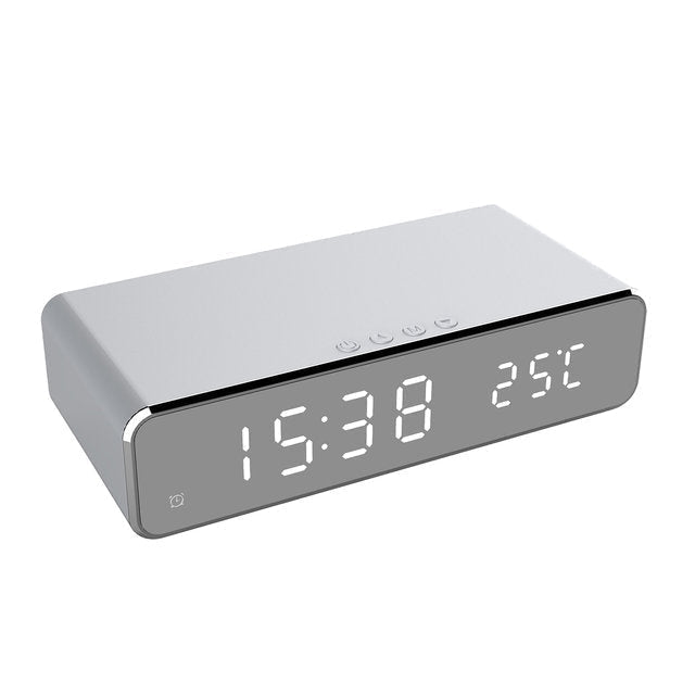 Intelligente Alarmuhr mit Ladefunktion – 2-in-1 Digitalwecker und magnetisches Qi-Ladegerät