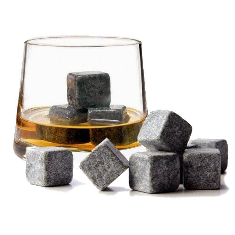 9-teiliges Set natürlicher Whiskey-Steine für die Bar | SteinGenuss