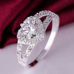 Herzring aus Sterlingsilber mit Kristallen