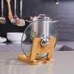 Flexibler Holzhalter für Töpfe und Kochutensilien