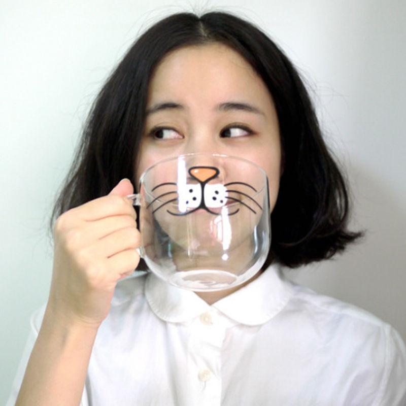 Elegante Katzen-Tasse aus hitzebeständigem Glas