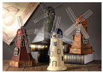 Faszinierende Vintage Windmühlen-Sparschweine in 4 Farben