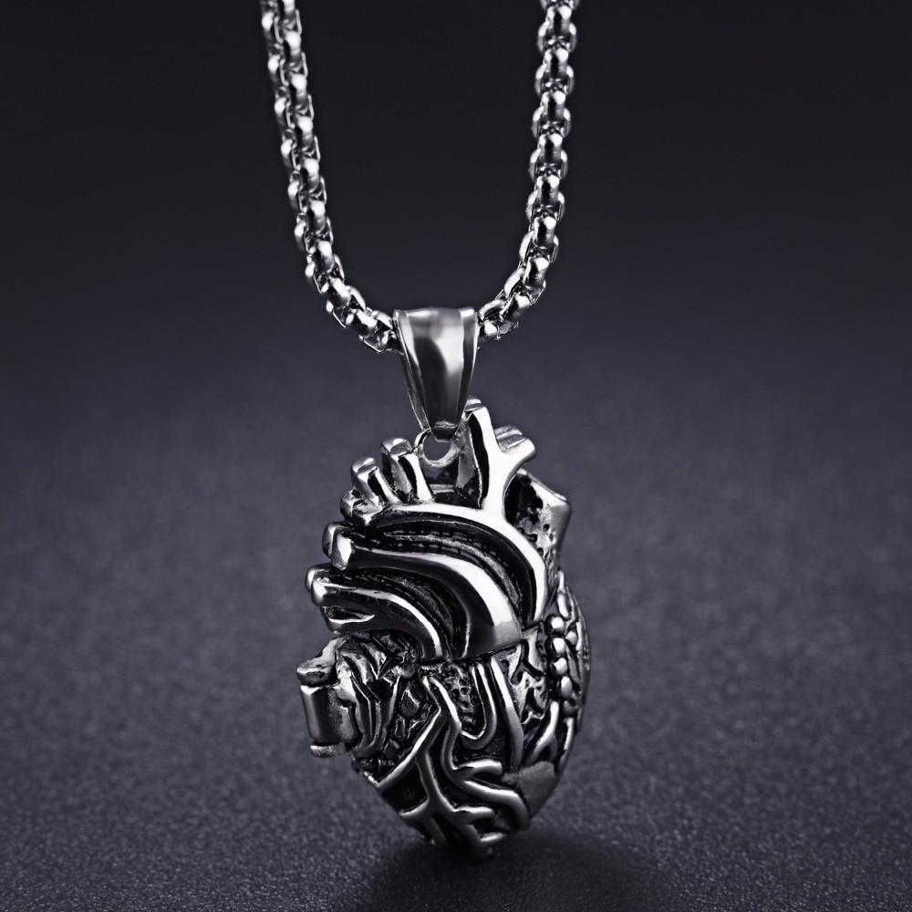 3D Herz Charm Anhänger Halskette – Anatomisch Perfekt