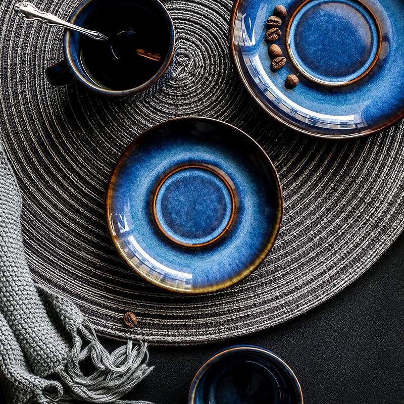 Katzenaugen-Effekt Keramiktasse in Blau | CeramiLux
