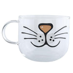 Elegante Katzen-Tasse aus hitzebeständigem Glas