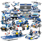 Städtische Polizei-Baustation | 8-in-1 Bauklötze für Kinder