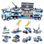 Städtische Polizei-Baustation | 8-in-1 Bauklötze für Kinder