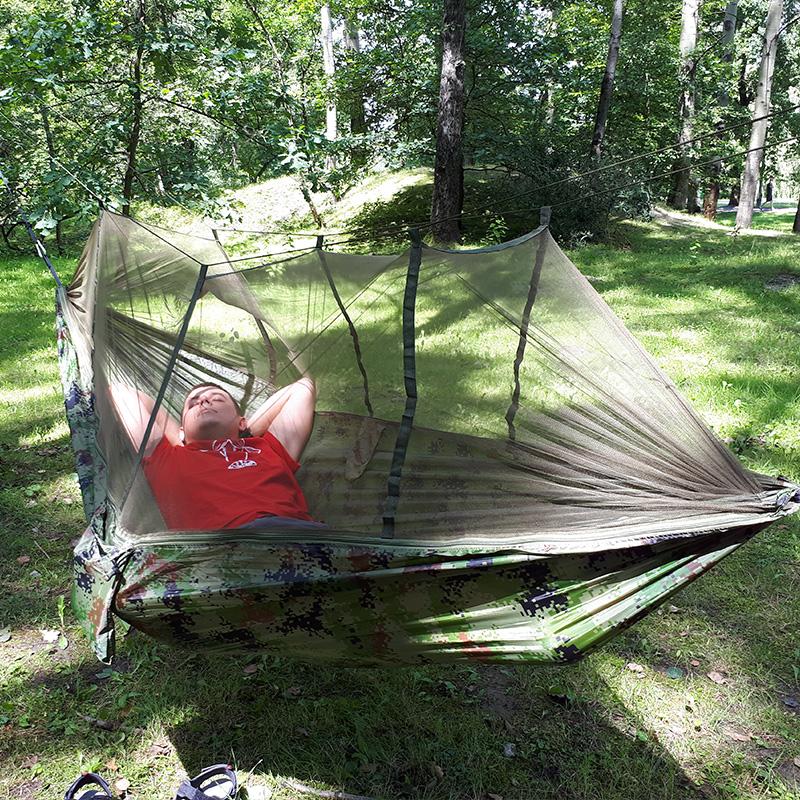 Hängematte mit Moskito-Netz für Camper – Fallschirmmaterial