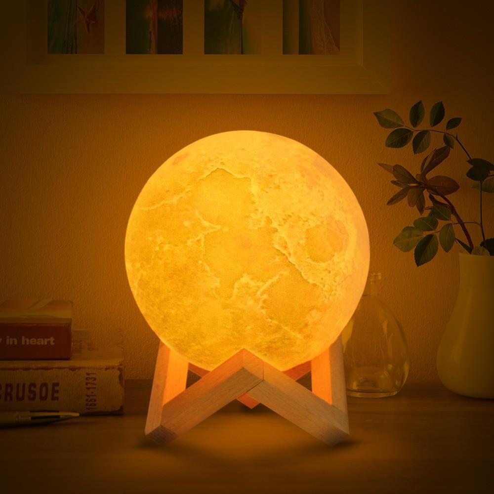 Stimmungsvolle 3D Mondlampe mit Touch-Funktion