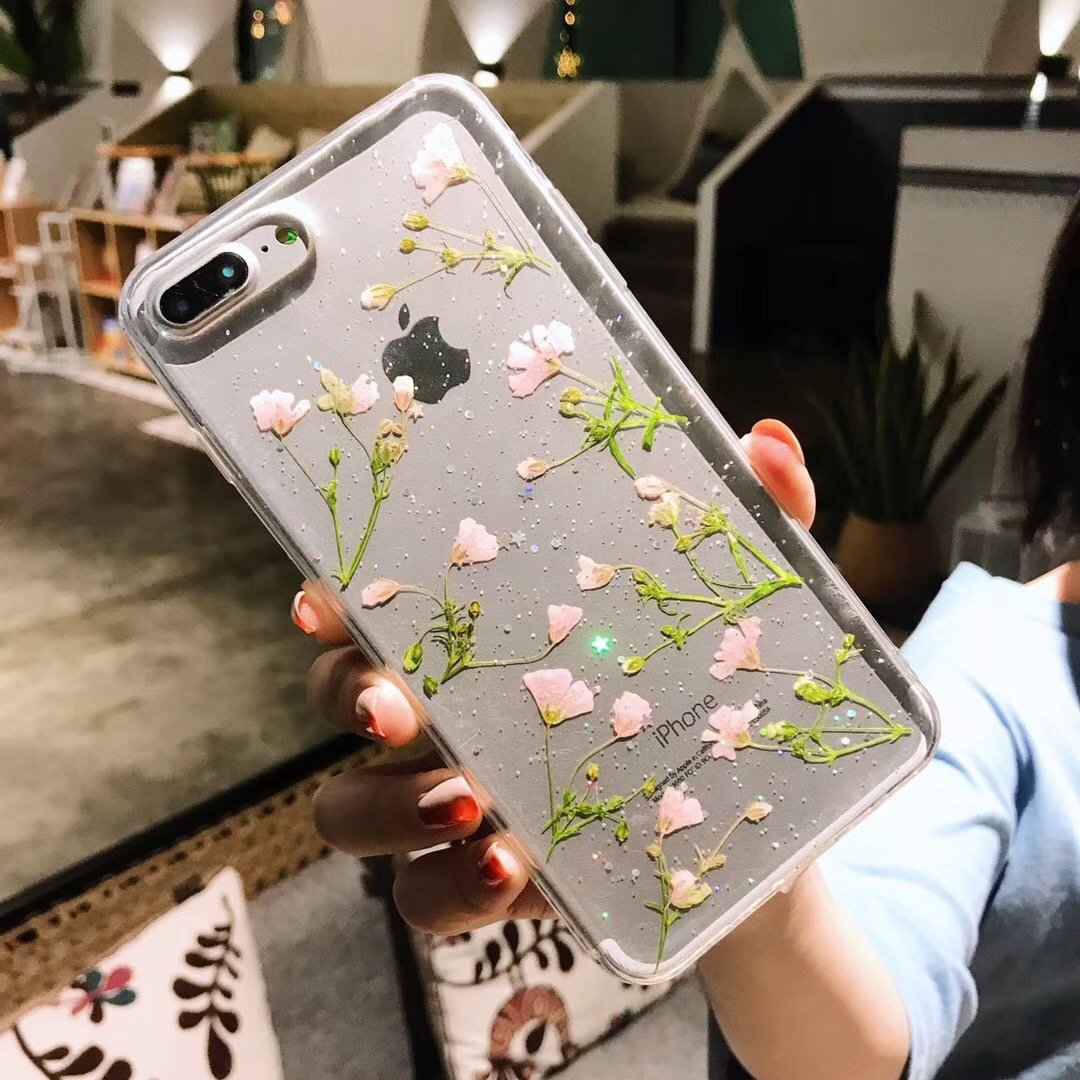 iPhone Hülle mit echten getrockneten Blumen