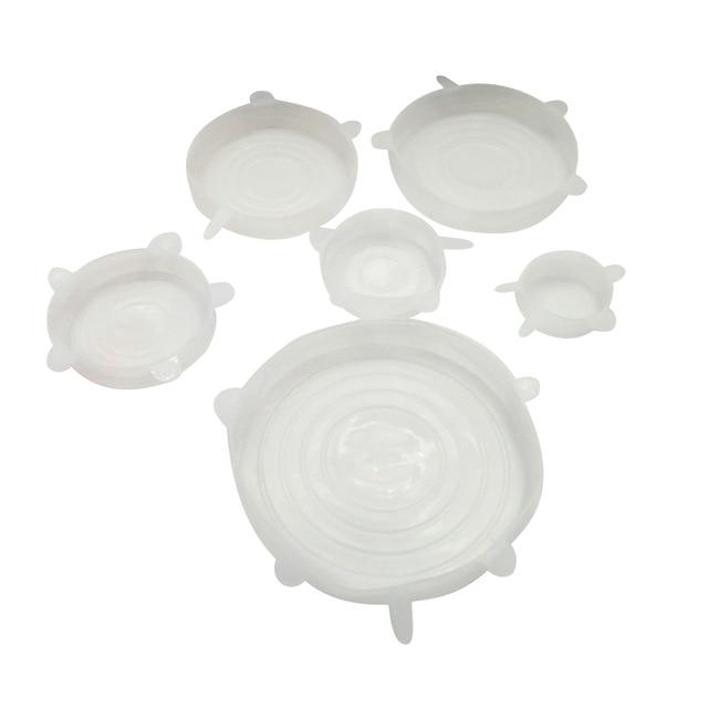 6 Wiederverwendbare und dehnbare Silikon-Tankdeckel