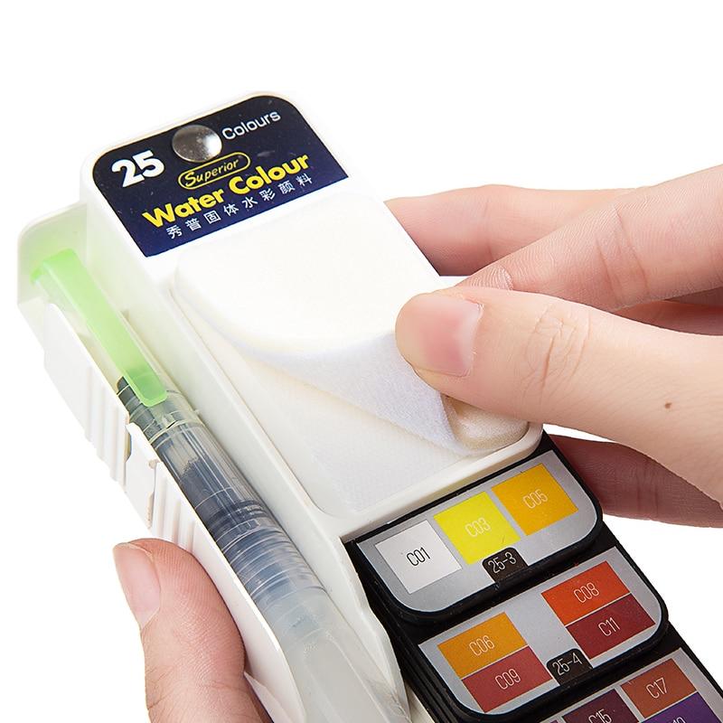 Aquarellfarb-Set mit Wasserpinsel und Pigment | AquaArtistry