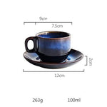 Katzenaugen-Effekt Keramiktasse in Blau | CeramiLux