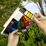 Aquarellfarb-Set mit Wasserpinsel und Pigment | AquaArtistry