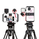 Smartphone-Stabilisator mit VideoGrip – Professionelles Filmgehäuse mit Kaltenschuh-Befestigungen