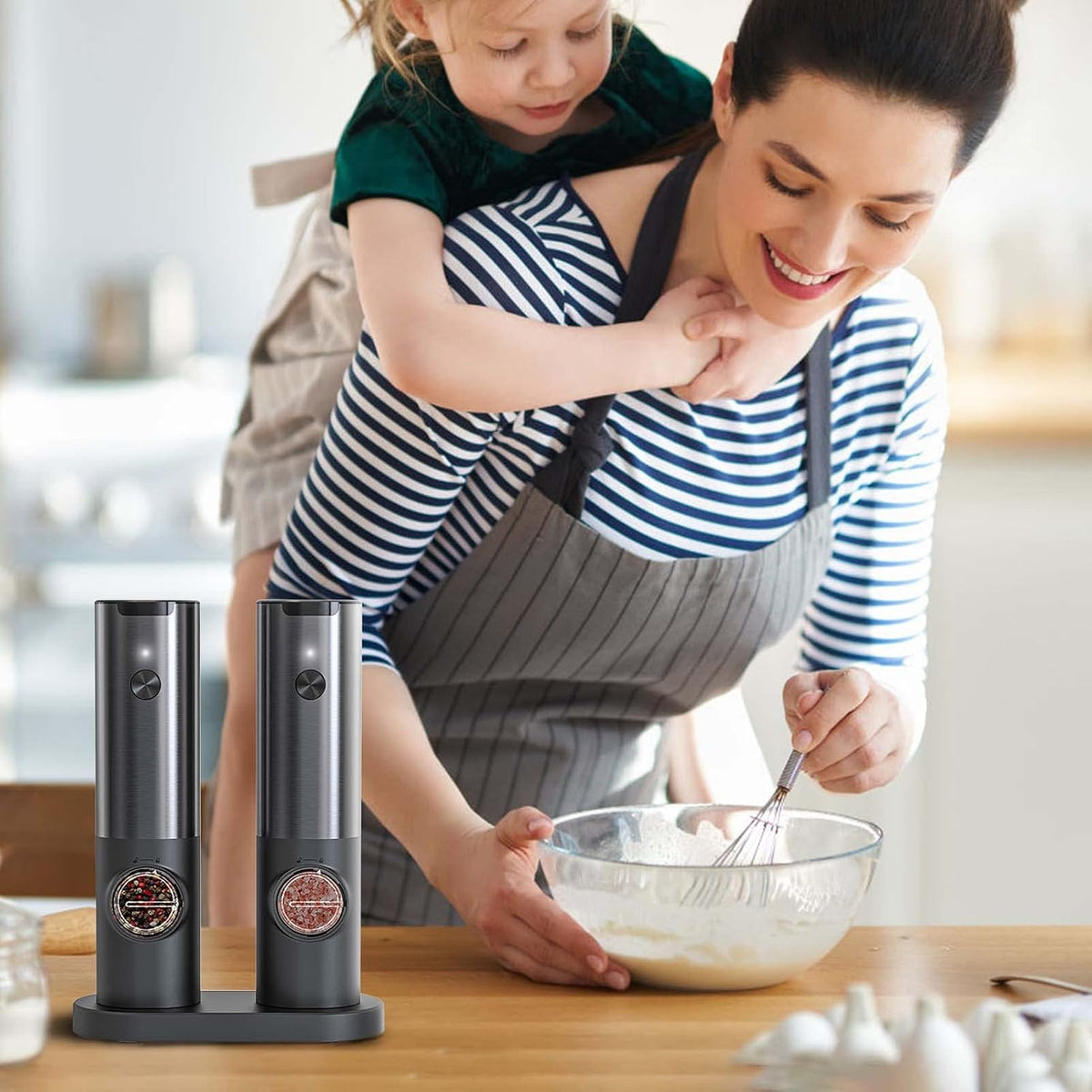 Electric Salt and Pepper Mill Set - Rechargeable Grinders